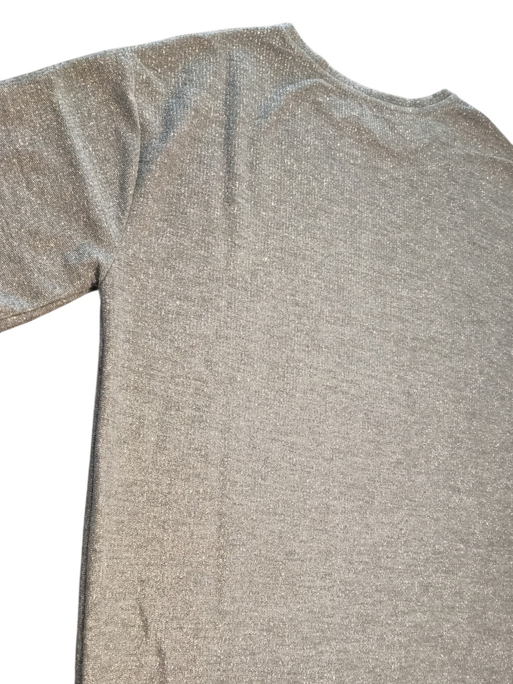 Zara Trafaluc Metallic Silver Crewneck Short Sleeve Tee - Picture 4 of 6
